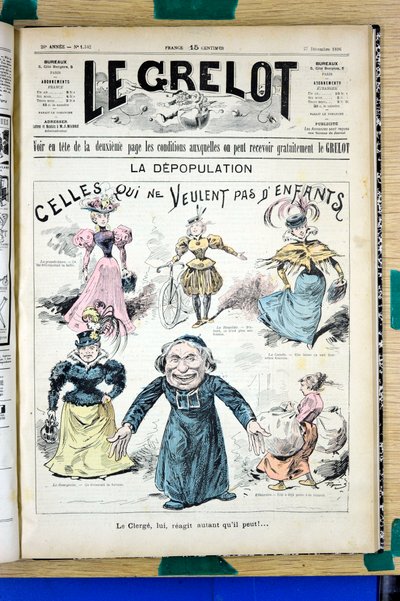 Portada de "Le Grelot", número 1342, Satírico en Colores de Edouard Guillaumin Pepin