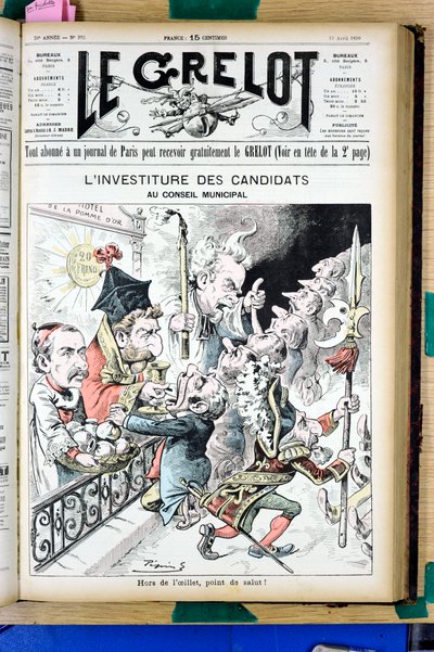 Portada de "El Grelot", número 992, Satírico en N & B de Edouard Guillaumin Pepin