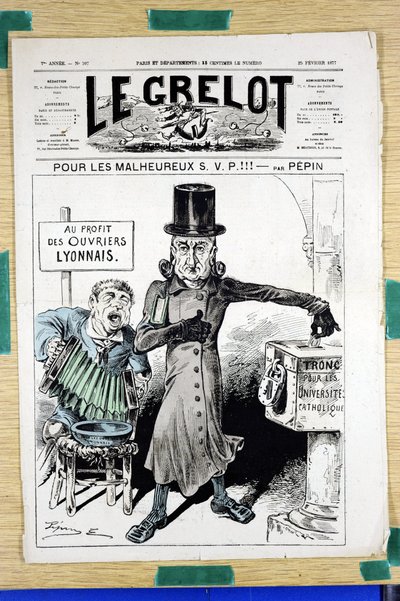 Portada de "Le Grelot", número 307, Satírico en Colores de Edouard Guillaumin Pepin