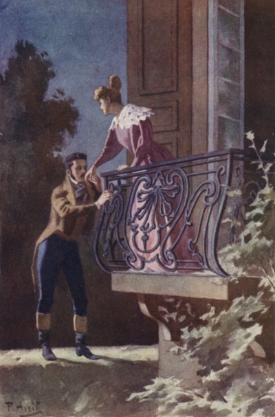 Lo encontré allí de pie, con la mano apoyada en una esquina de mi balcón de Edouard Henri Avril