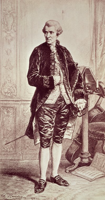 Joseph Haydn (1732-1809) 1858 (grabado) de Edouard Jean Conrad Hamman