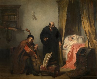 El despertar de Michel Montaigne (óleo sobre tabla) de Edouard Jean Conrad Hamman