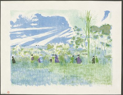 Across the Fields, lámina tres de Paisajes e interiores de Édouard Jean Vuillard