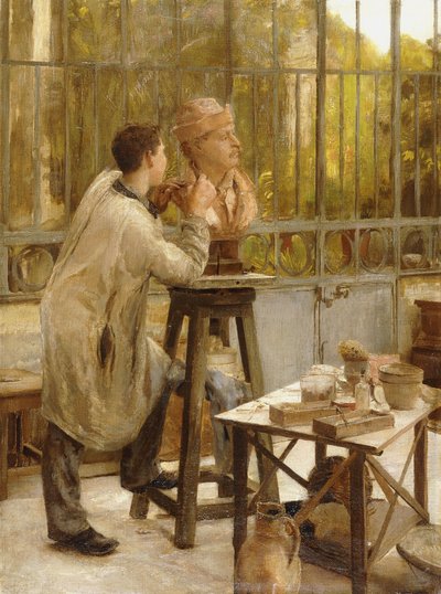 Un escultor en su estudio de Edouard Joseph Dantan