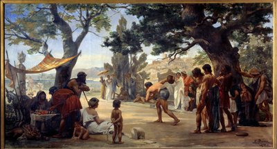 Antigüedad griega: "El juego del disco" (discóbolo) de Edouard Joseph Dantan