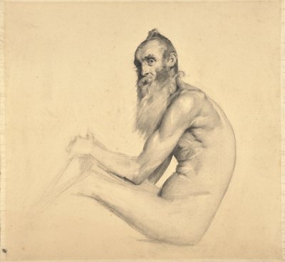 Estudio de desnudo de un anciano (Père Bainville) de Edouard Joseph Dantan