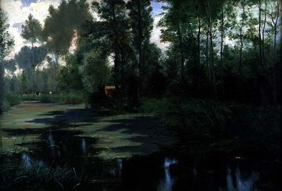 Paisaje con un estanque de Edouard Louis Boudier