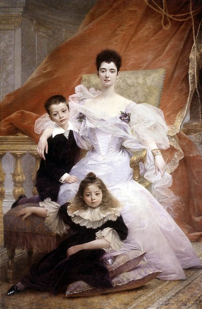 Condesa de Beauchamp y sus hijos de Edouard Louis Dubufe