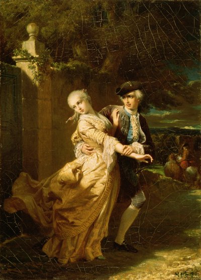 Lovelace secuestrando a Clarissa Harlowe de Edouard Louis Dubufe