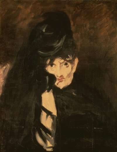 Berthe Morisot con sombrero de luto y velo largo de Édouard Manet