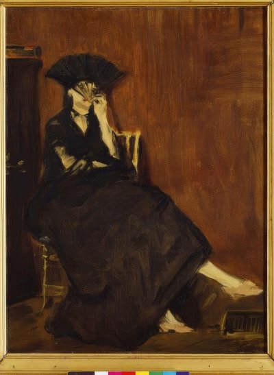 Berthe Morisot con el abanico de Édouard Manet