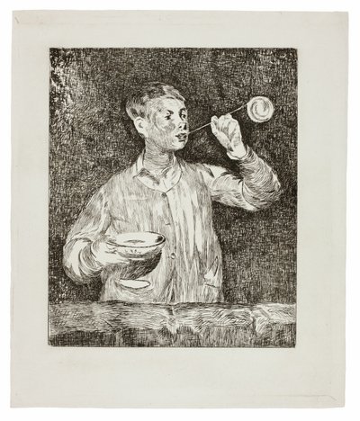 Niño soplando burbujas de jabón de Édouard Manet