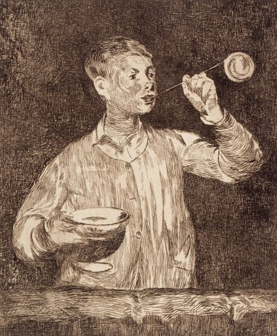 Niño soplando pompas de jabón de Édouard Manet