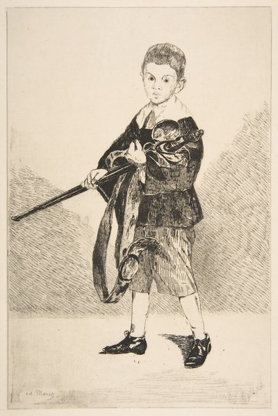 Niño con una espada, girado a la izquierda de Édouard Manet