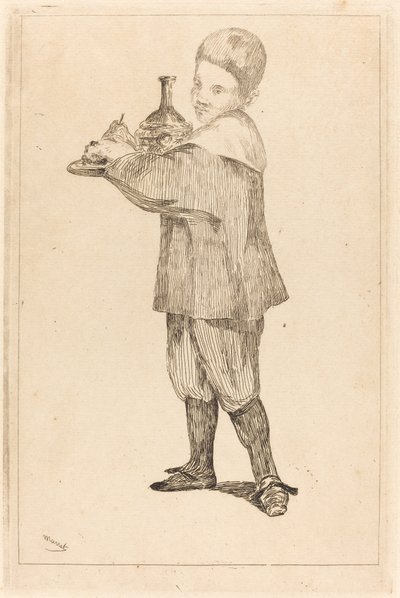Niño sosteniendo una bandeja de Édouard Manet