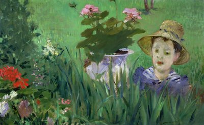 Niño en las Flores (Jacques Hoschede) 1876 de Édouard Manet
