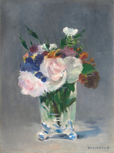 Flores en un Jarrón de Cristal, c. 1882 de Édouard Manet