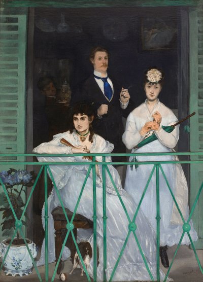 En francés:  Le balcon El balcón de Édouard Manet