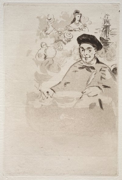 Frontispicio para una edición de Les Ballades de Théodore de Banville de Édouard Manet