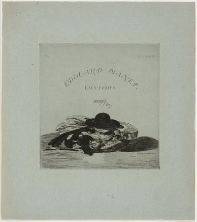 Sombrero y guitarra, frontispicio para la edición de catorce aguafuertes de Édouard Manet