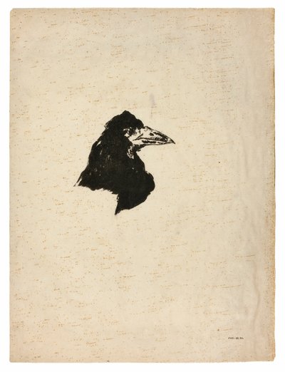 Cabeza de un cuervo en perfil, de El cuervo (Le Corbeau) de Édouard Manet