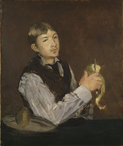 Joven pelando una pera de Édouard Manet