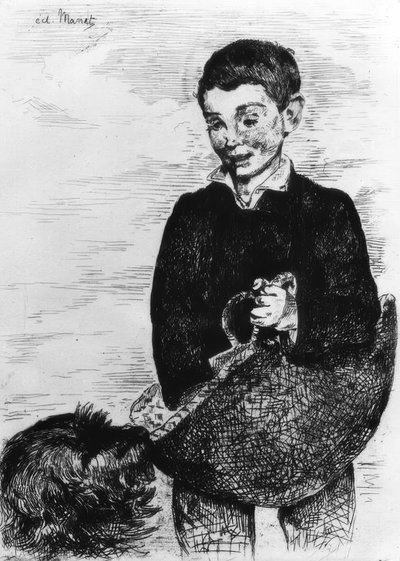 Niño con perro de Édouard Manet