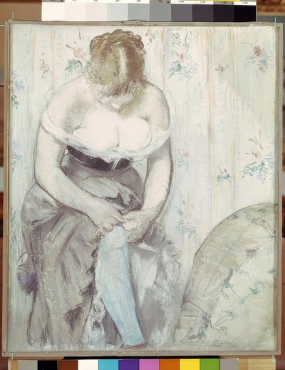 La mujer con la liga de Édouard Manet