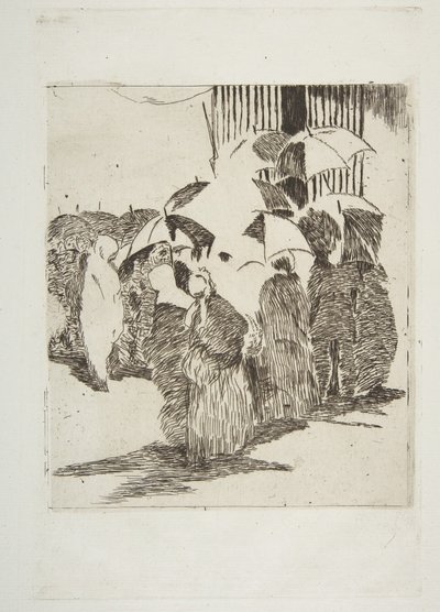 Fila frente a la Carnicería, 1870-71 de Édouard Manet
