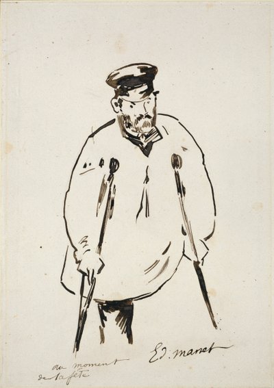 Hombre con muletas, c1850-1880 de Édouard Manet