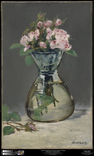 Rosas musgosas en un jarrón de Édouard Manet