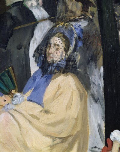 Música en los Jardines de las Tullerías, (detalle) de una mujer velada, 1862 de Édouard Manet