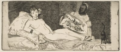 Olimpia, plato pequeño, 1867 de Édouard Manet