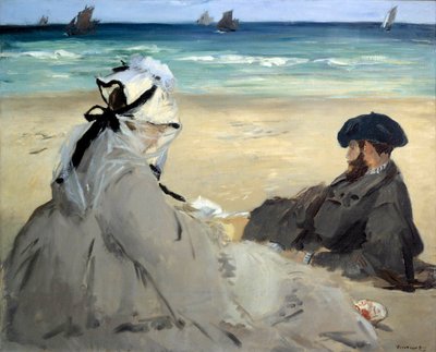En la playa (detalle) de Édouard Manet
