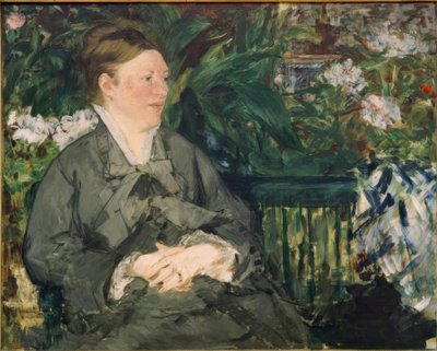 Retrato de Madame Manet en el invernadero de Édouard Manet