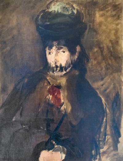 Retrato de Berthe Morisot con velo, c. 1872 (óleo sobre lienzo) de Édouard Manet