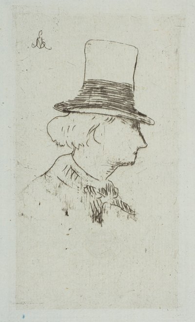 Retrato de Charles Baudelaire de perfil de Édouard Manet