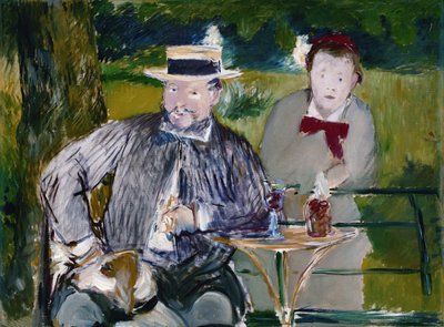 Retrato de Ernest Hoschede y su Hija Martha, c.1876 de Édouard Manet