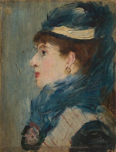 Retrato de una dama, c. 1879 (óleo sobre madera) de Édouard Manet