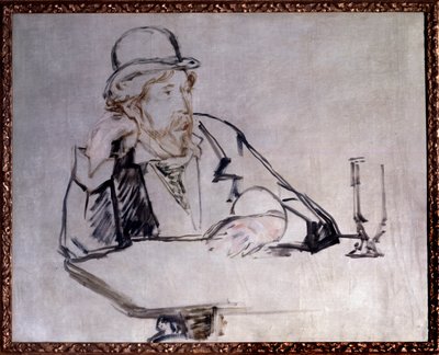 Retrato del novelista irlandés Georges Moore en el café. Dibujo de Edouard Manet, 1879. Nueva York, Museo de Arte Moderno de Édouard Manet