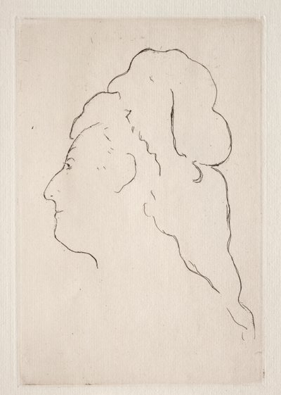 Perfil de Eva Gonzales girada a la izquierda, c. 1869 de Édouard Manet