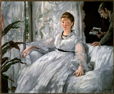 Lectura. (Retratos de Suzanne Manet y su hijo, Leon Koella-Leenhoff) - 1865 de Édouard Manet