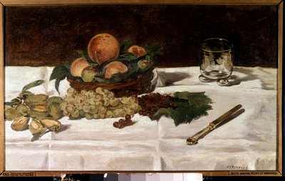 Naturaleza muerta, frutas en una mesa Pintura de Édouard Manet (1832-1883) 1864 Dim. 0,45x0,73 m París, Musée d