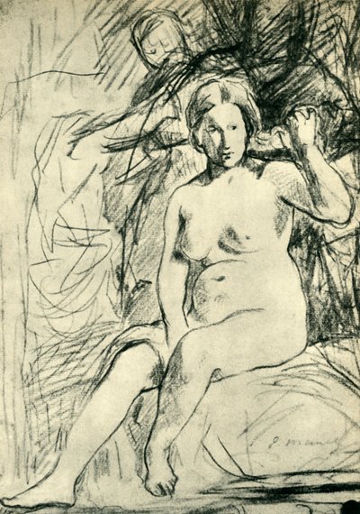 Estudio de un Desnudo Sentado La Toilette, 1858-1860, 1943 de Édouard Manet