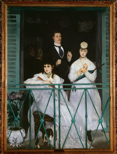 El Balcón (retratos de Berthe Morisot, Fanny Claus, Antoine Guillemet y Leon Leenhoff) de Édouard Manet
