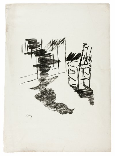 La silla ("Esa sombra que yace flotando en el suelo..."), de El cuervo (Le Corbeau) de Édouard Manet
