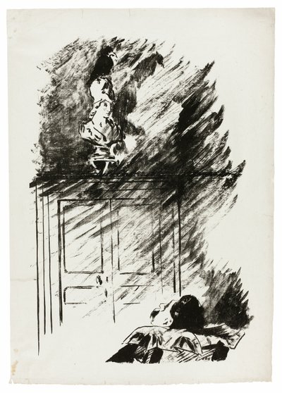 El Cuervo sobre el Busto de Palas ("Posado sobre un busto de Palas..."), de El Cuervo (Le Corbeau) de Édouard Manet