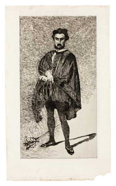 El actor trágico (Rouvière en el papel de Hamlet) de Édouard Manet