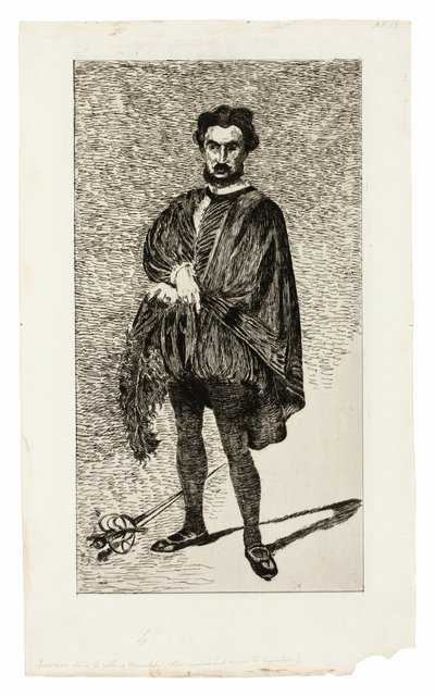 El actor trágico (Rouvière en el papel de Hamlet) de Édouard Manet