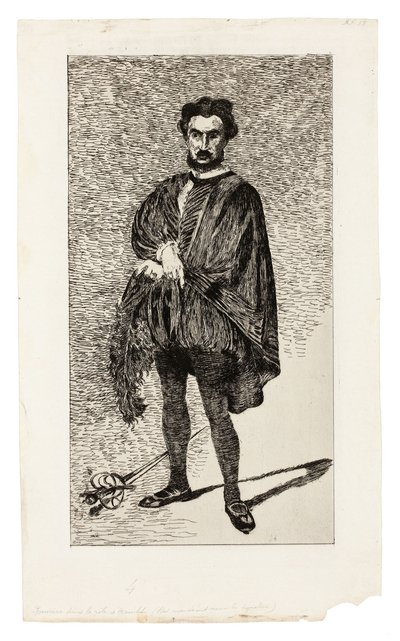 El actor trágico (Rouvière en el papel de Hamlet) de Édouard Manet